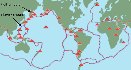 Plattengrenzen und Vulkanzonen