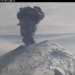 Ascheeruption am Popocatepetl. &cpy; CENAPRED