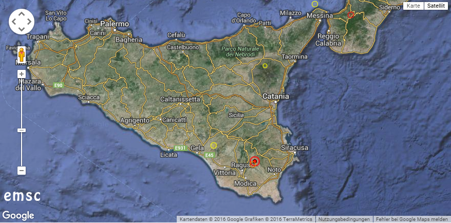 Erdbeben auf Sizilien. © EMSC