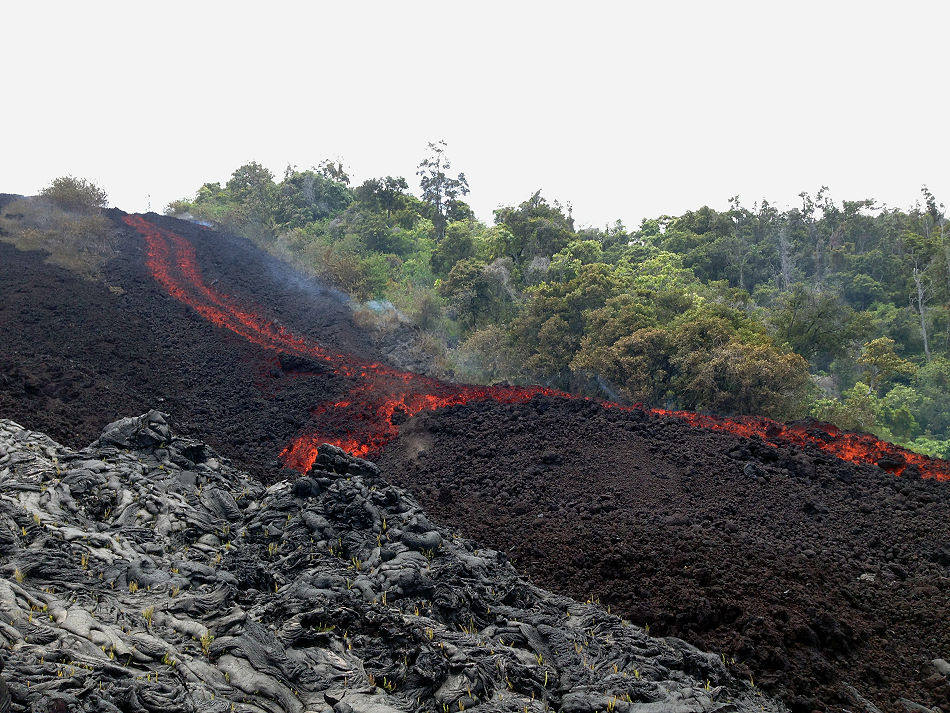 Lavastrom am Kilauea. © HVO