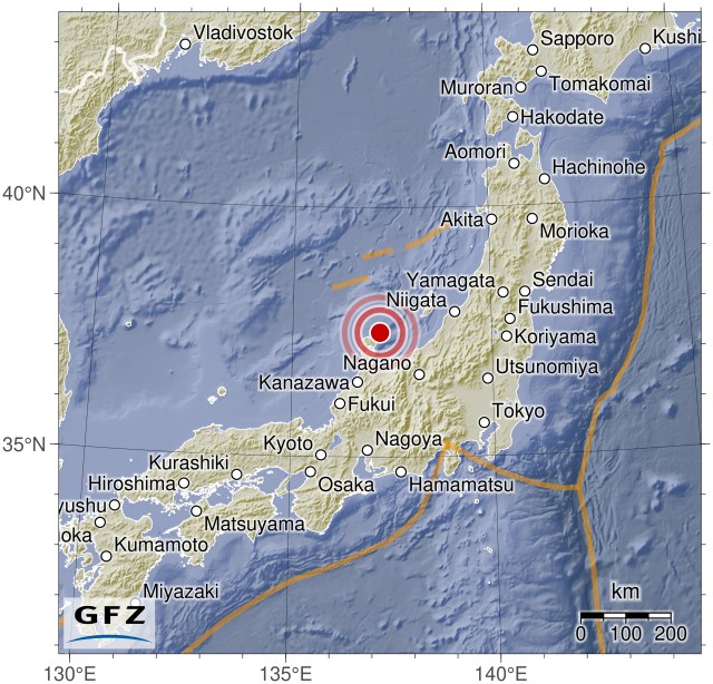 日本: 2024 年 1 月 1 日の強い地震が津波を引き起こした