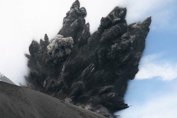 The Tengger-Caldera with erupting Bromo